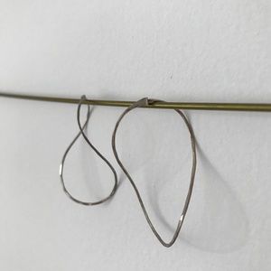 Vintage abstract shape silver hoop earrings